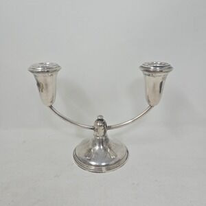 Empire Sterling Silver Weighted 2-Light Candelabra Candle Holder 832‎